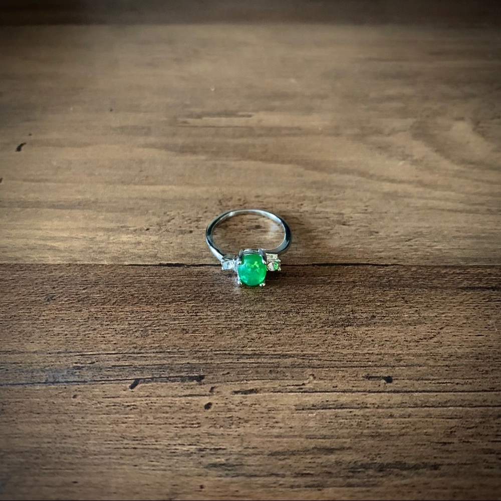 Glitzy Oval Cut Opal Ring